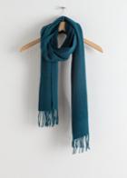 Other Stories Slim Wool Scarf - Turquoise