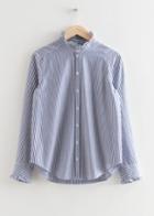 Other Stories Striped Wide Frill Shirt - Blue