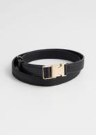 Other Stories Metal Clasp Leather Belt - Black