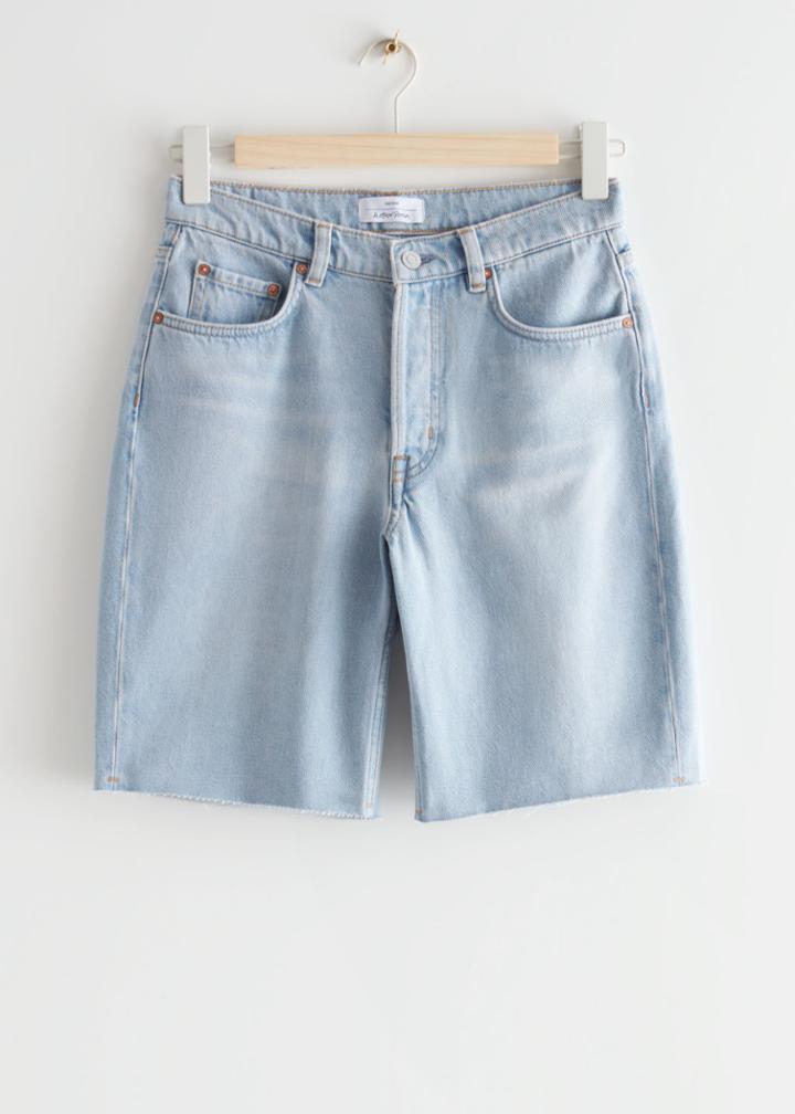 Other Stories Precious Cut Denim Shorts - Blue