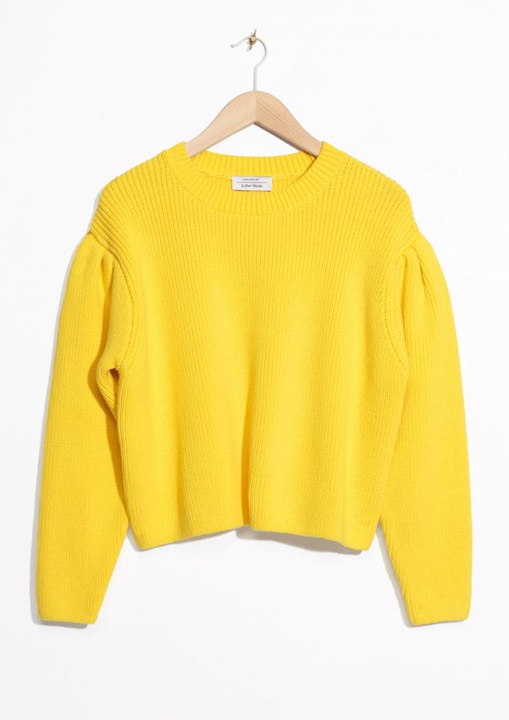 Other Stories Knitted Puff Sweater
