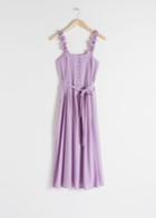 Other Stories Ruffle Strap Midi Dress - Purple