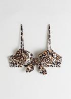 Other Stories Leopard Padded Bikini Top - White