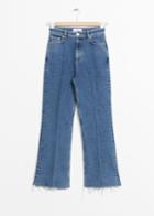 Other Stories Cropped Flared Denim Jeans - Blue