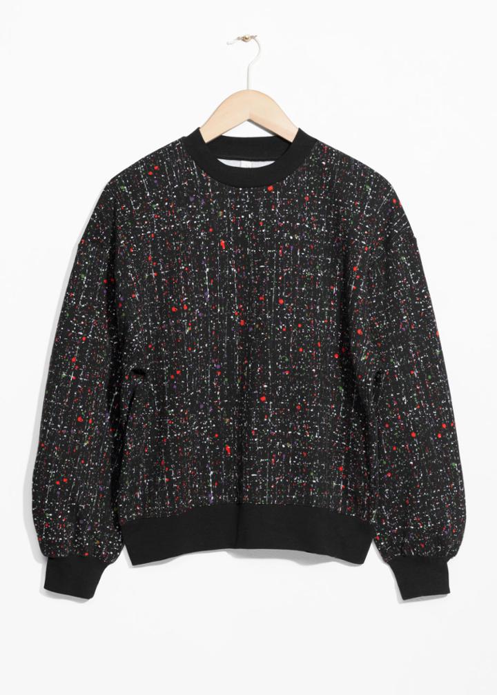Other Stories Cropped Voluminous Sweater - Black