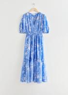 Other Stories Puff Sleeve Maxi Dress - Blue