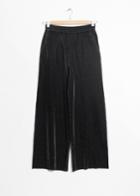 Other Stories Pleated Metallic Trousers - Black