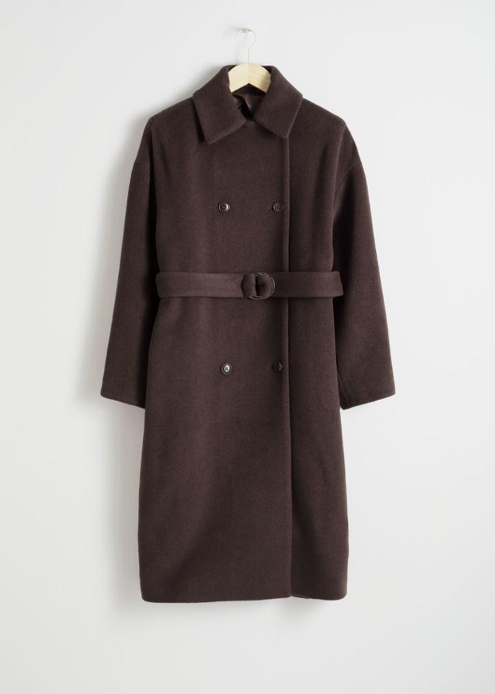 Other Stories Duo D-ring Belted Coat - Brown