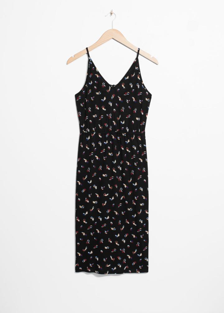 Other Stories Tie Back Dress - Black