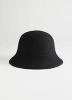 Other Stories Wool Blend Structured Bucket Hat - Black