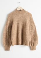 Other Stories Wool Blend Cable Knit Sweater - Beige