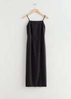 Other Stories Strappy Fitted Midi Dress - Black