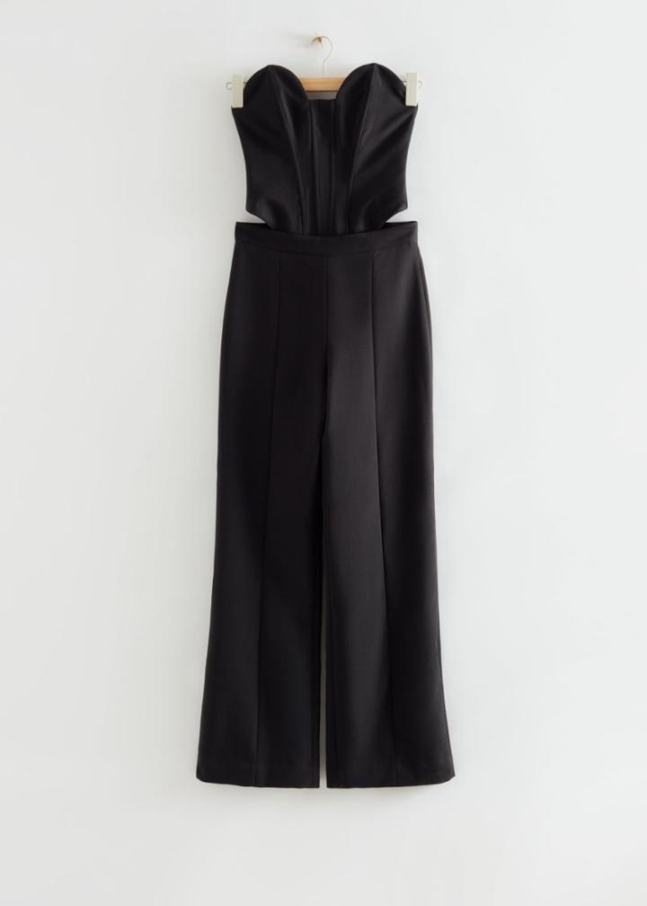 Other Stories Corset Wide Leg Jumpsuit - Black