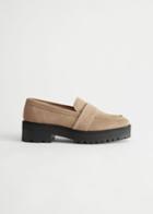 Other Stories Chunky Leather Loafers - Beige