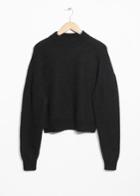 Other Stories Wool Blend Fuzzy Sweater - Black