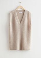 Other Stories Oversized Knit Vest - Brown
