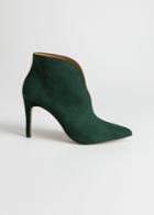 Other Stories Front Cut Suede Boots - Green