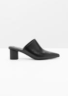 Other Stories Pointed Block Heel Mules - Black