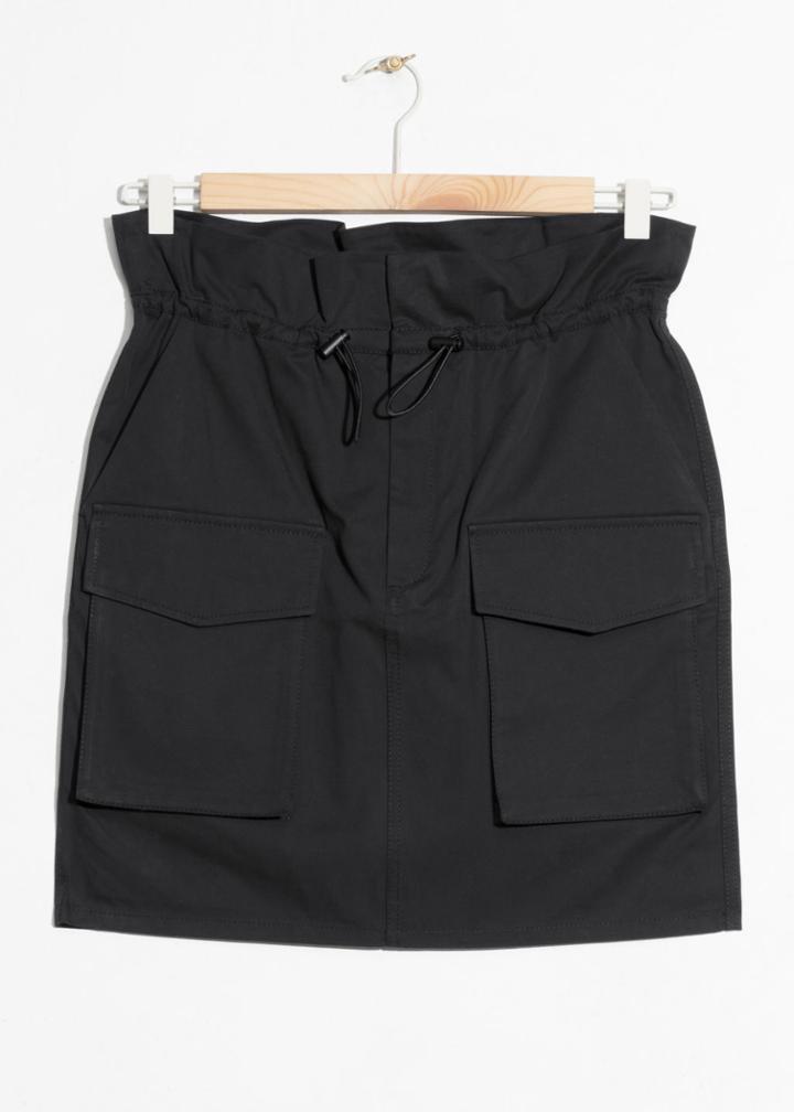 Other Stories Paperwaist Utilitarian Skirt - Black