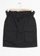 Other Stories Paperwaist Utilitarian Skirt - Black