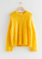Other Stories Fuzzy Knit Sweater - Yellow
