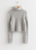 Other Stories Fold-up Cuff Turtleneck Sweater - Brown