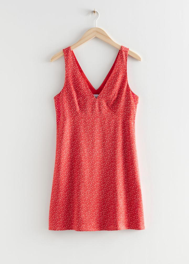 Other Stories Printed Satin Mini Dress - Red