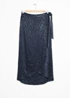 Other Stories Jacquard Leopard Midi Skirt - Blue
