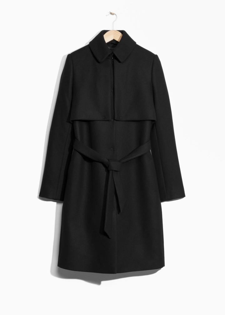 Other Stories Wool Trenchcoat - Black