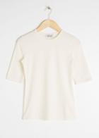 Other Stories Fitted Stretch Cotton Tee - White