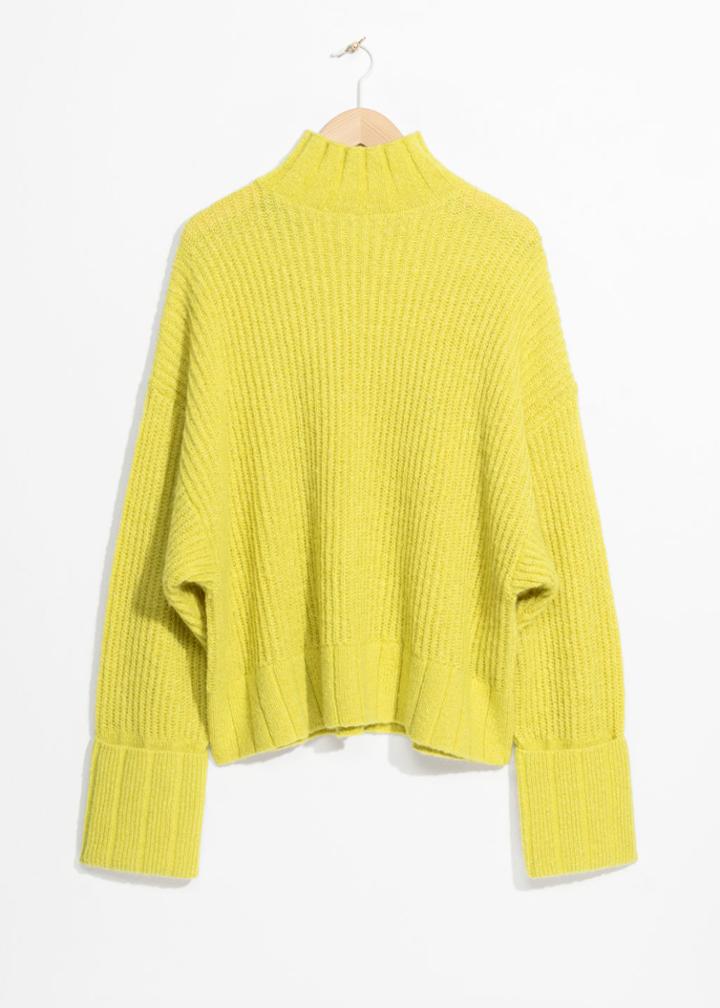 Other Stories Mohair Blend Turtleneck - Yellow