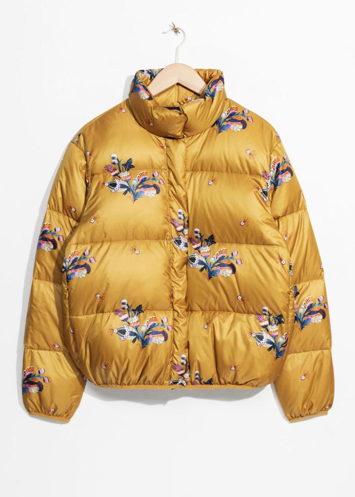 Other Stories Climbing Flower Down Jacket - Yellow