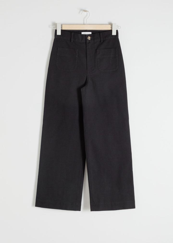 Other Stories High Waisted Twill Trousers - Black