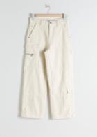 Other Stories Mid Rise Utility Workwear Jeans - White