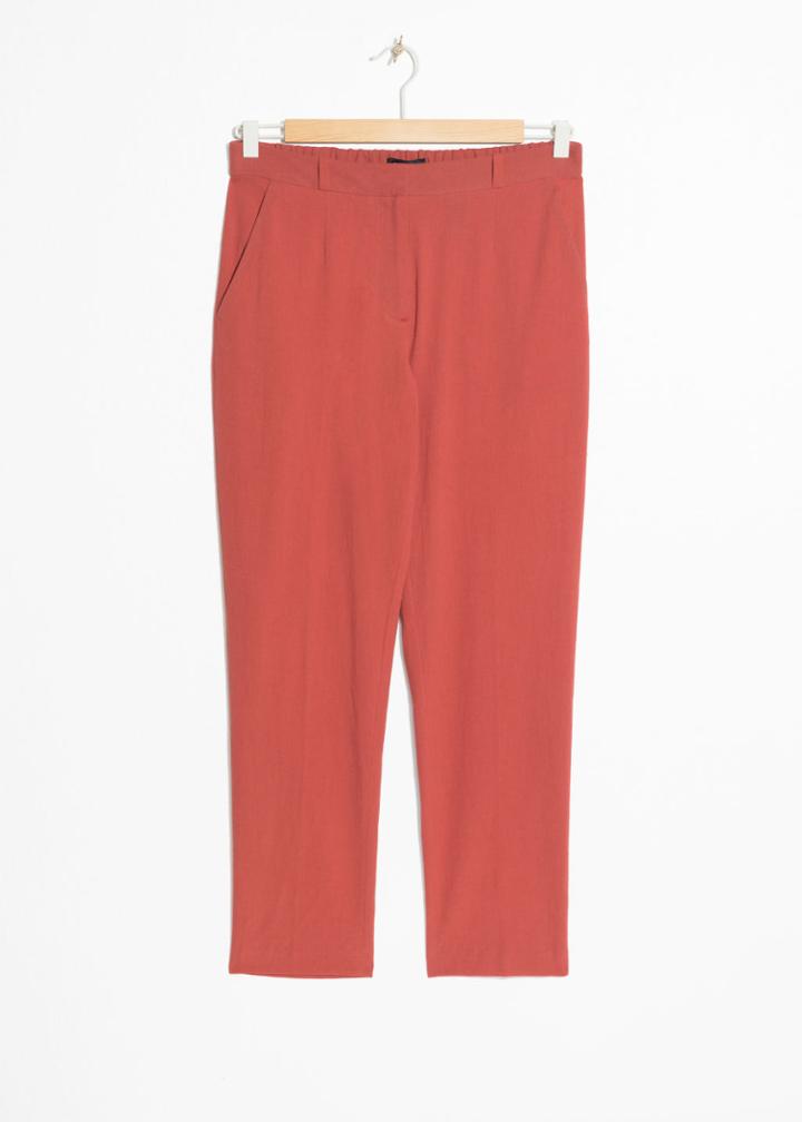 Other Stories Tapered Cotton Trousers - Red