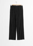 Other Stories Raw Edge Pleated Trousers - Black
