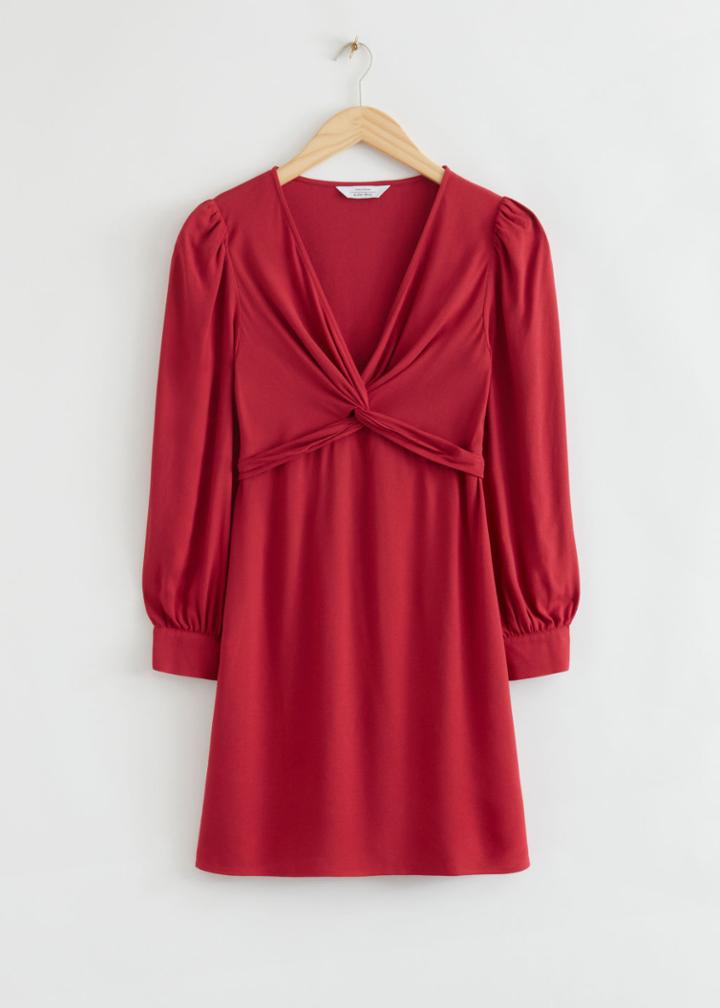 Other Stories Twisted Front Mini Dress - Red