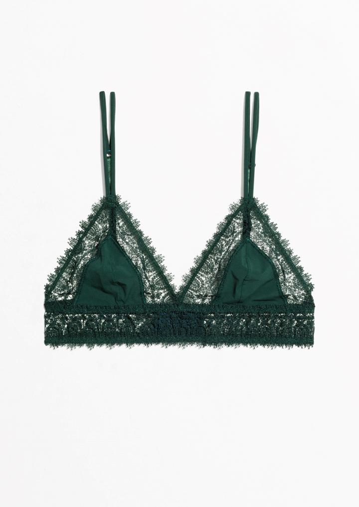 Other Stories Eyelash Lace Triangle Bralette