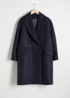 Other Stories Wool Blend Straight Coat - Blue