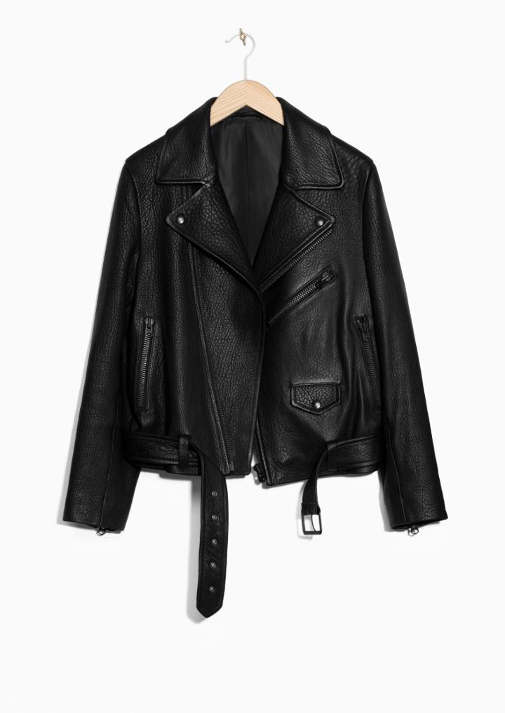 Other Stories Leather Motorcycle Jacket