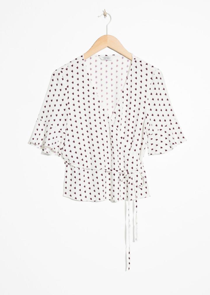 Other Stories Abstract Spotted Wrap Blouse - White
