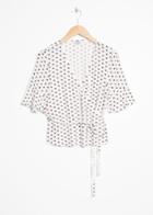 Other Stories Abstract Spotted Wrap Blouse - White
