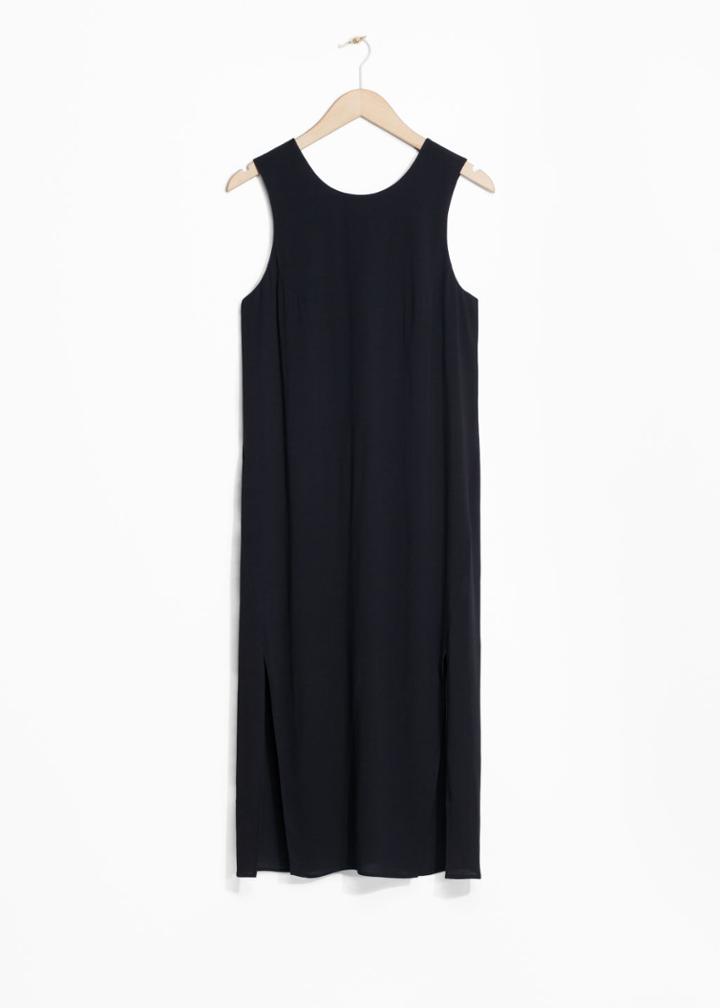 Other Stories Side Slits Midi Dress - Black