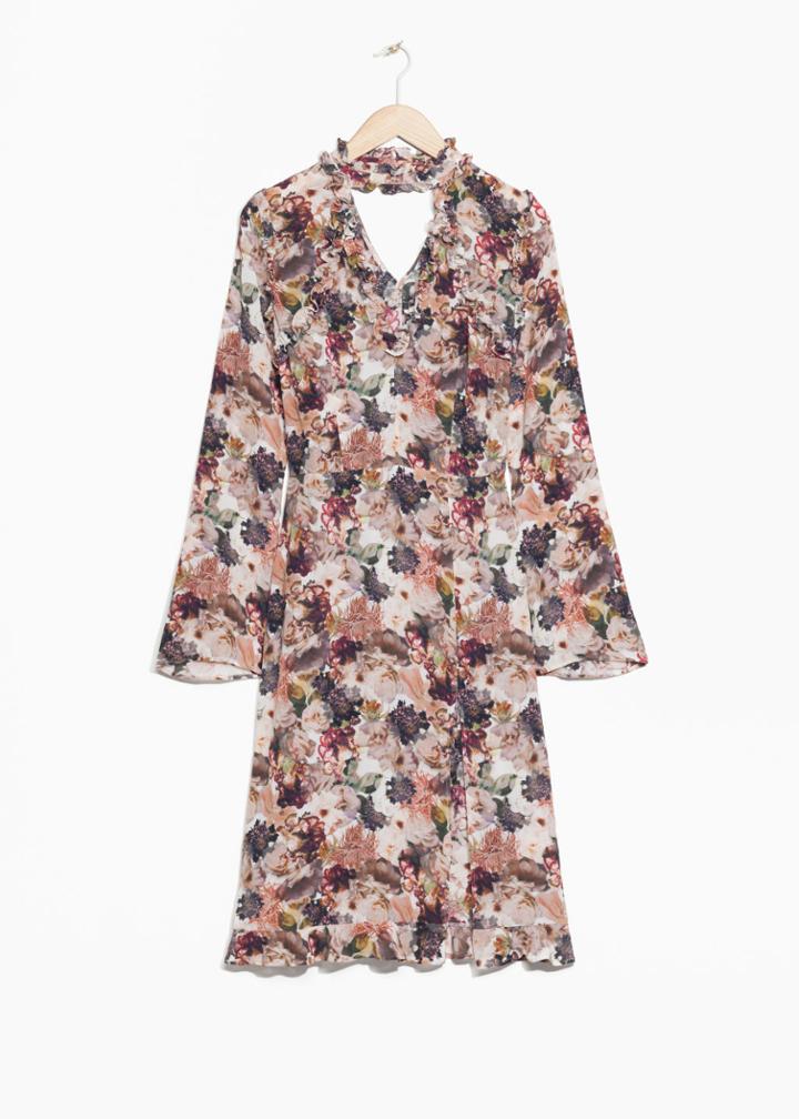 Other Stories Frilled Collar Dress - Red