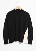 Other Stories Overlap Color Block Sweater - Black