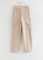 Other Stories Straight Leg Cargo Trousers - Beige