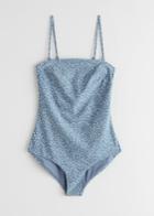 Other Stories Square Cut Spaghetti Strap Swimsuit - Blue