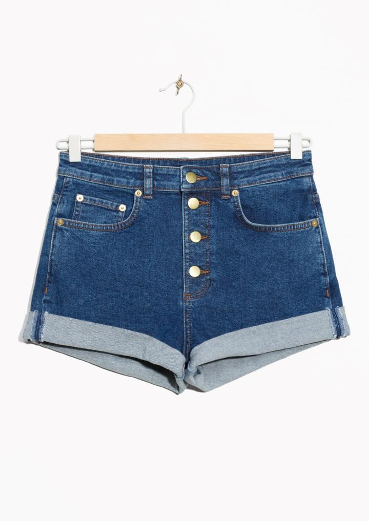 Other Stories Button-down Denim Shorts