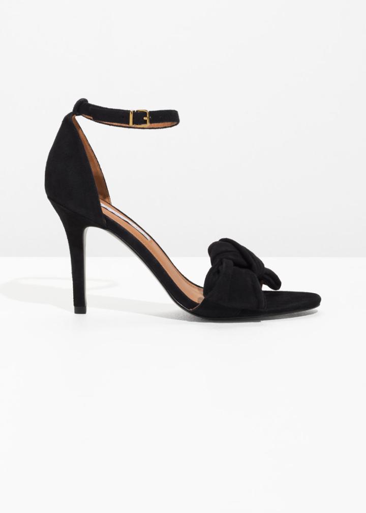 Other Stories Knotted Heeled Sandals - Black
