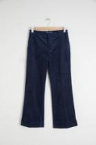 Other Stories Cropped Kick Flare Corduroy Trousers - Blue